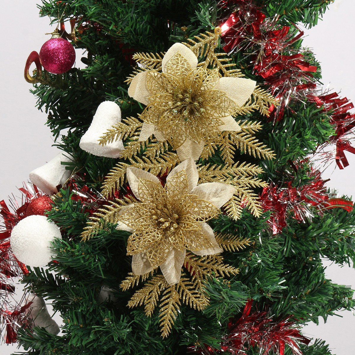 Flower Christmas Tree
 Glitter Artificial Christmas Tree Flowers Ornament Pendant