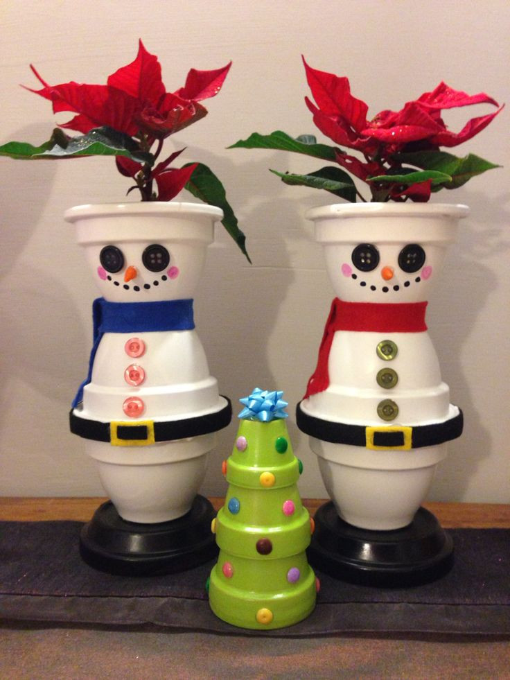 Flower Pot Christmas Crafts
 Christmas pots Candles & pots crafting
