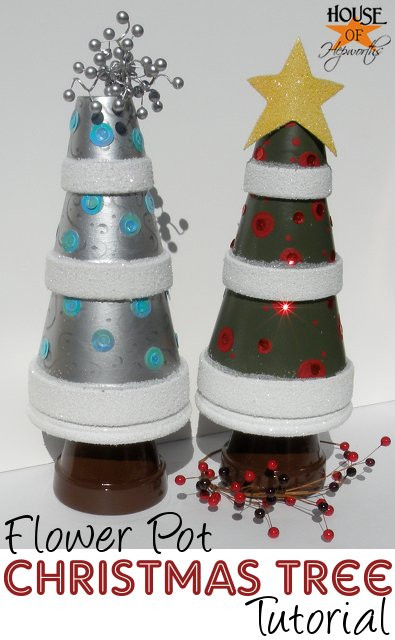 Flower Pot Christmas Crafts
 Silver Christmas Tree from terra cotta pots