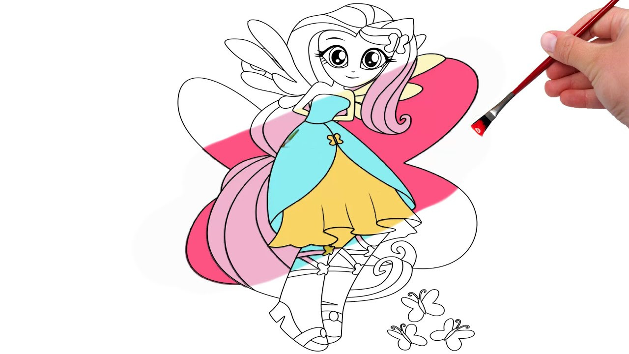 Fluttershy Equestria Girl Coloring Pages
 My Little Pony Fluttershy Equestria Girls Coloring Pages