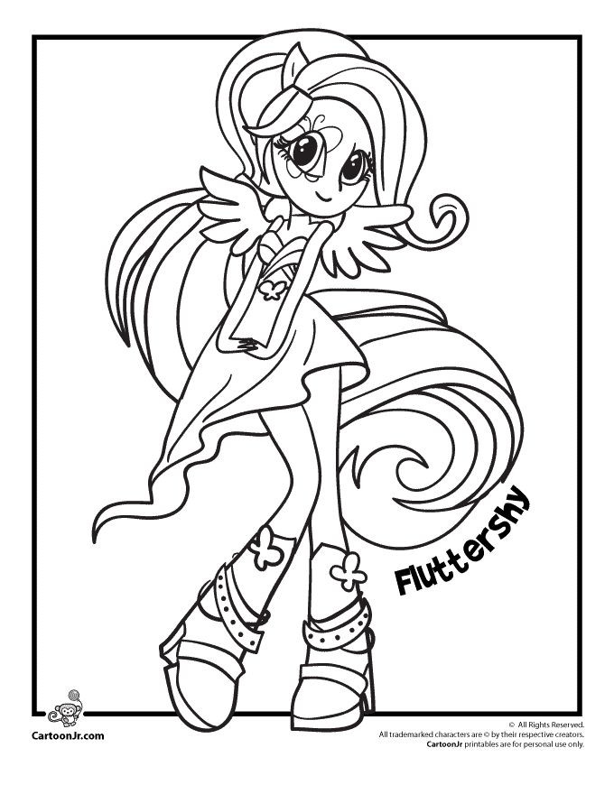 Fluttershy Equestria Girl Coloring Pages
 Coloring Pages of My Little Pony Equestria Girls Rainbow