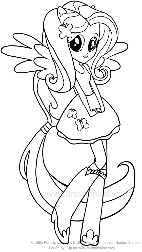 Fluttershy Equestria Girl Coloring Pages
 Drawing Fluttershy Equestria Girls of the My Little Pony