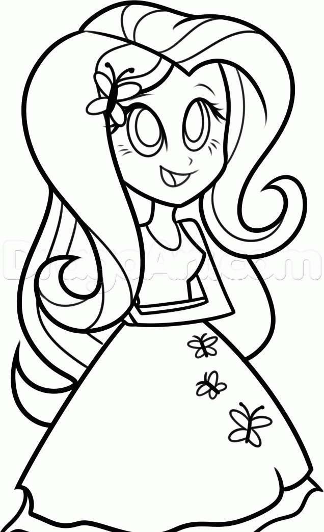 Fluttershy Equestria Girl Coloring Pages
 How to Draw Fluttershy from Equestria Girls Step by Step