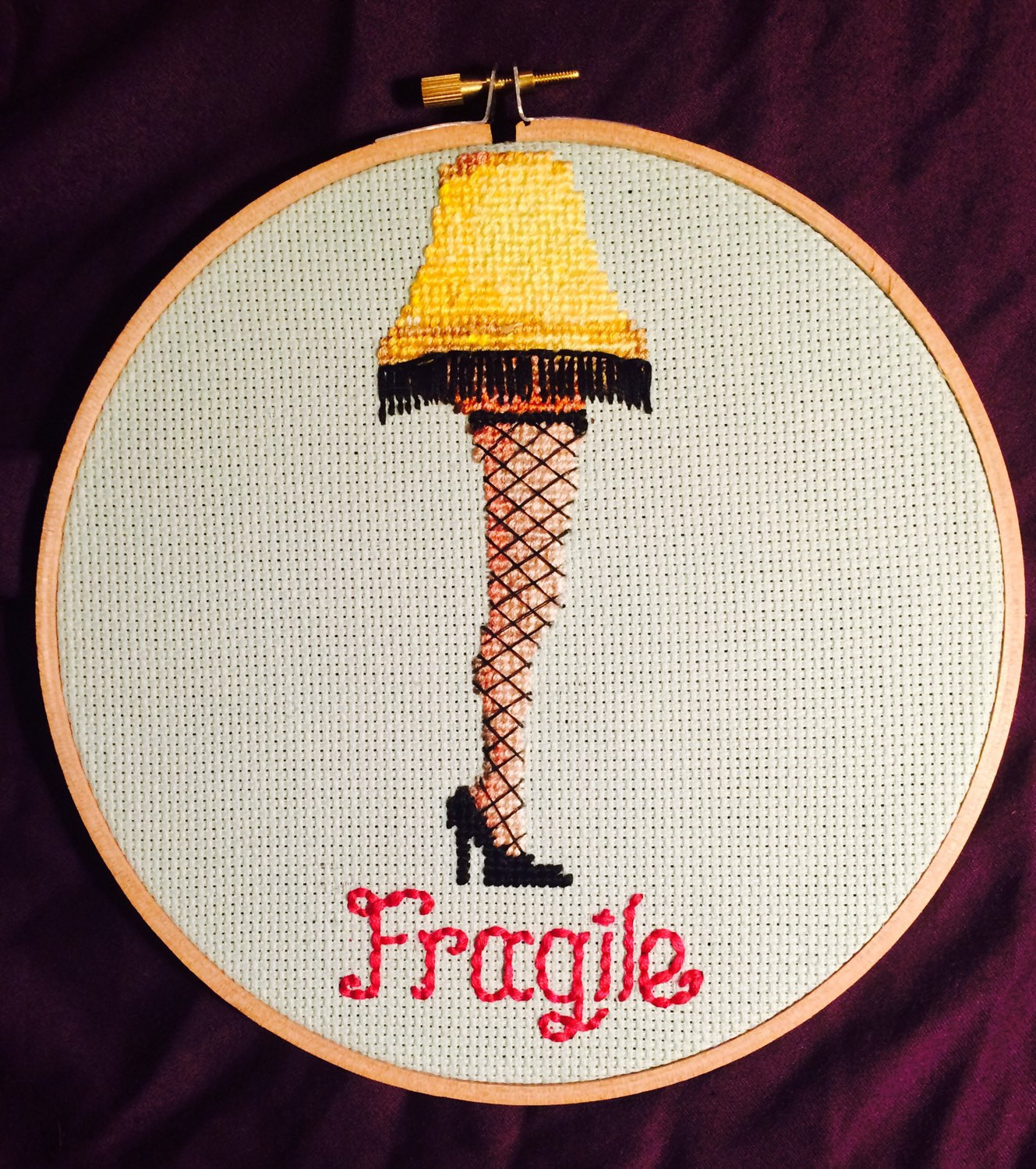 Fragile Lamp From Christmas Story
 A Christmas Story Fragile Leg Lamp Needlepoint