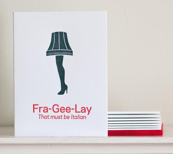 Fragile Lamp From Christmas Story
 Fra Gee Lay FRAGILE Christmas Story Leg Lamp Letterpressed