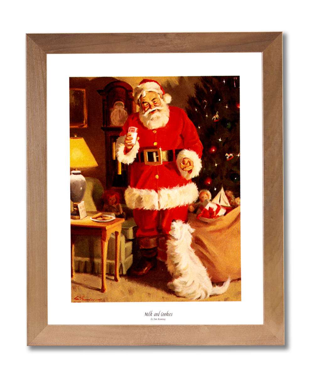 Framed Christmas Wall Art
 Old St Nick Santa Clause Christmas 4 Wall Picture Honey