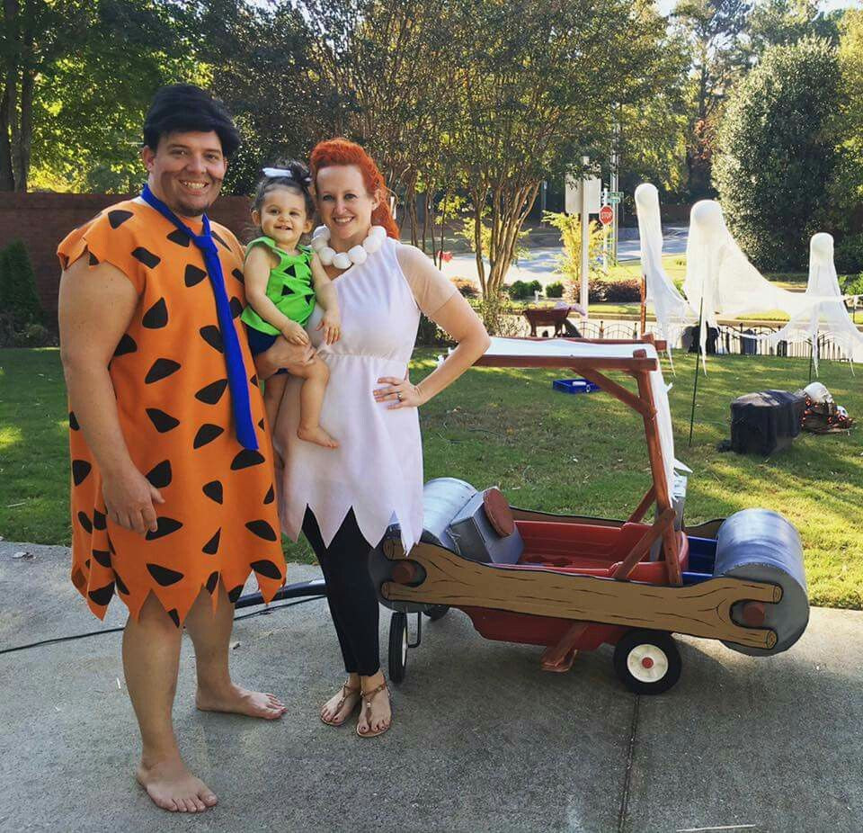 Fred Flintstone Costume DIY
 Flintstones family costume Fred Wilma Pebbles and the