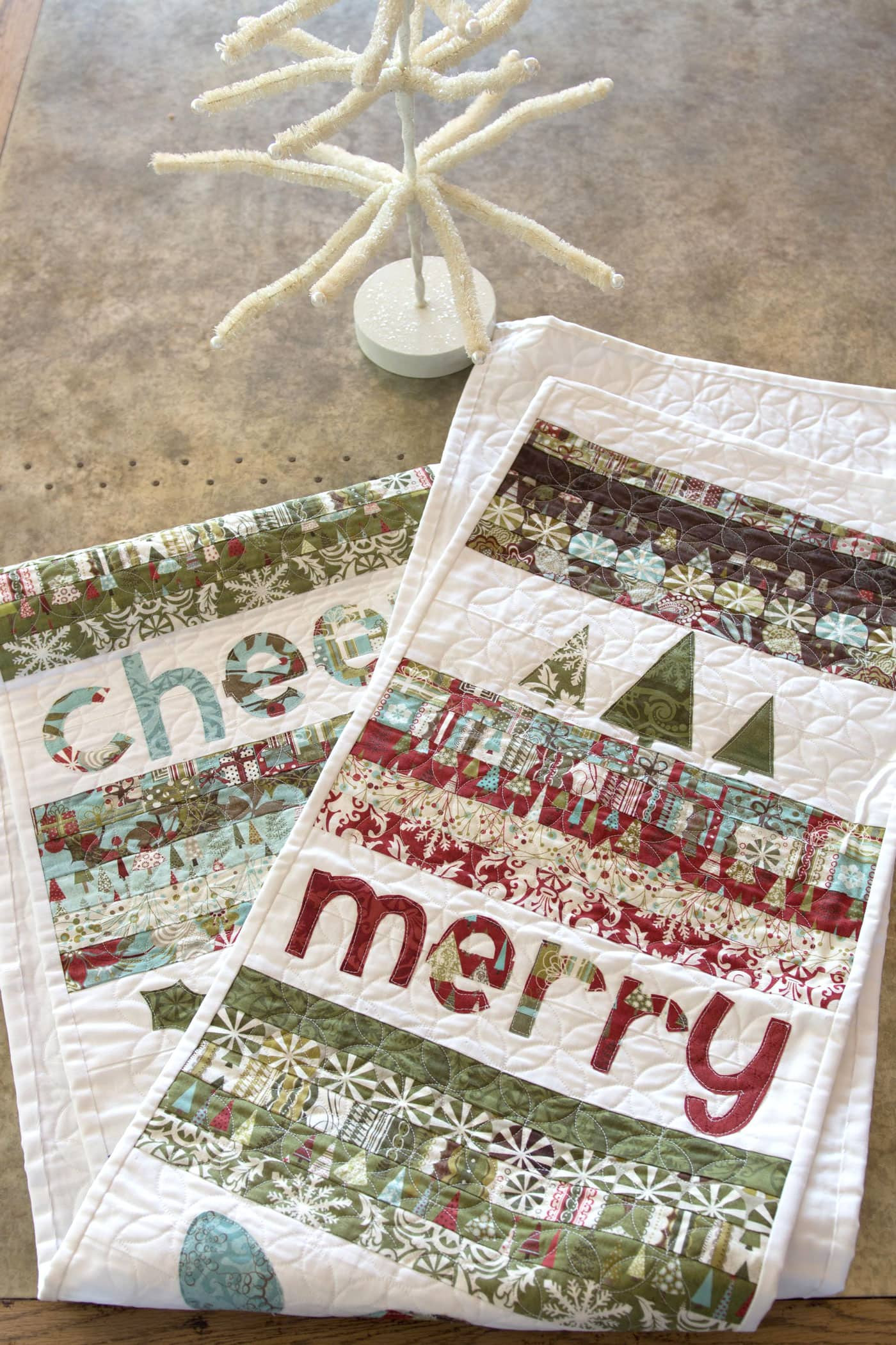 Free Christmas Table Runner Patterns
 Merry & Cheer Quilted Christmas Table Runner Pattern The