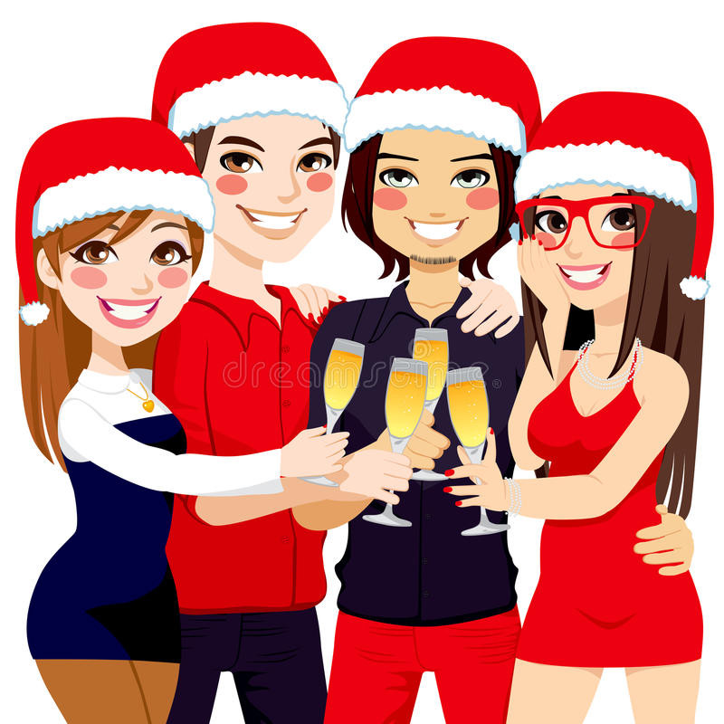 Friends Christmas Party Ideas
 Christmas Party Friends Toast Stock Vector Image