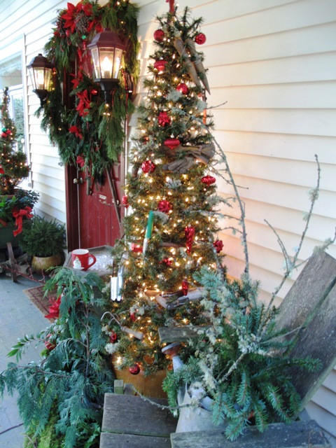Front Porch Christmas Trees
 Debra Prinzing Post Hoe Hoe Hoe Vintage Garden