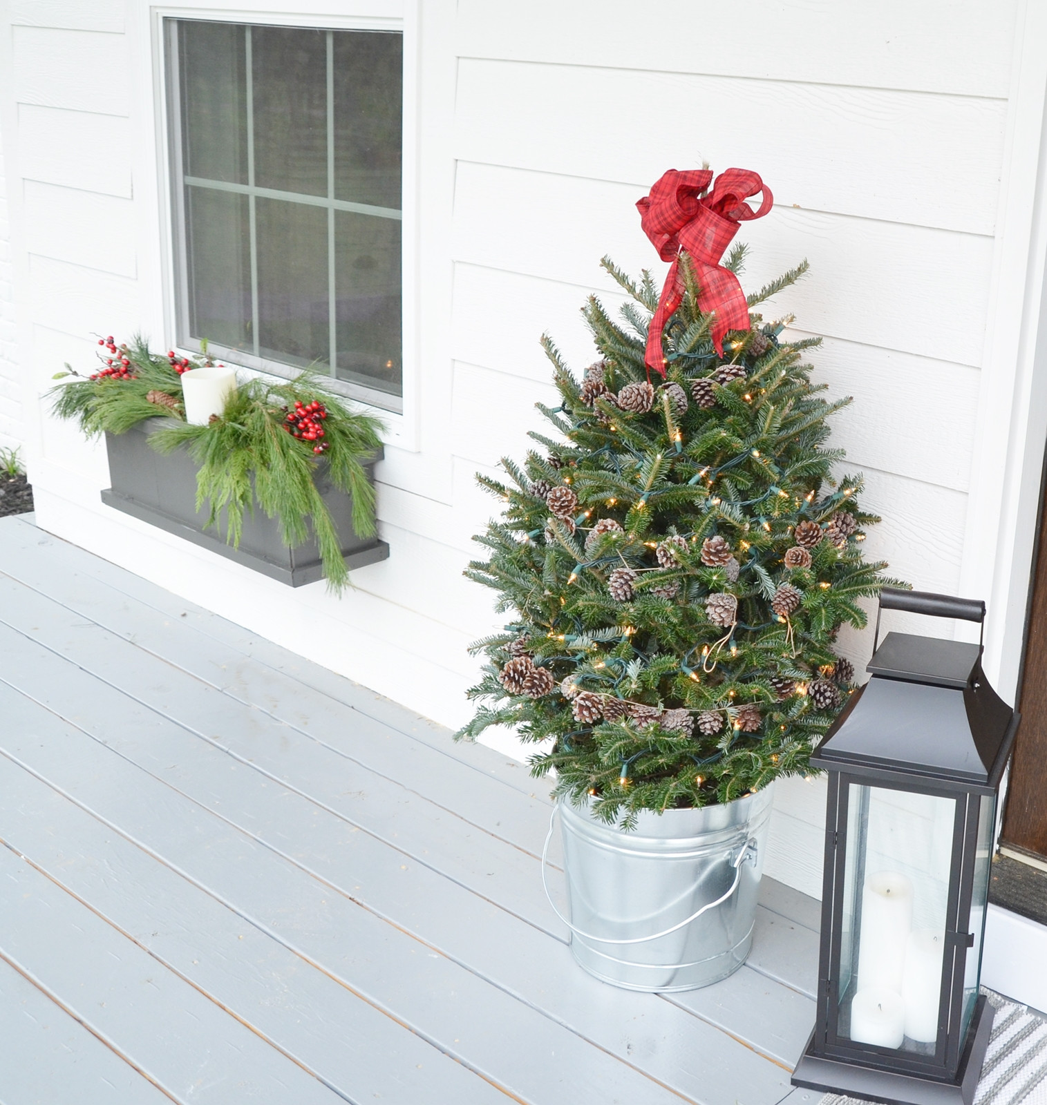 Front Porch Christmas Trees
 Our Farmhouse Christmas Front Porch Beneath My Heart