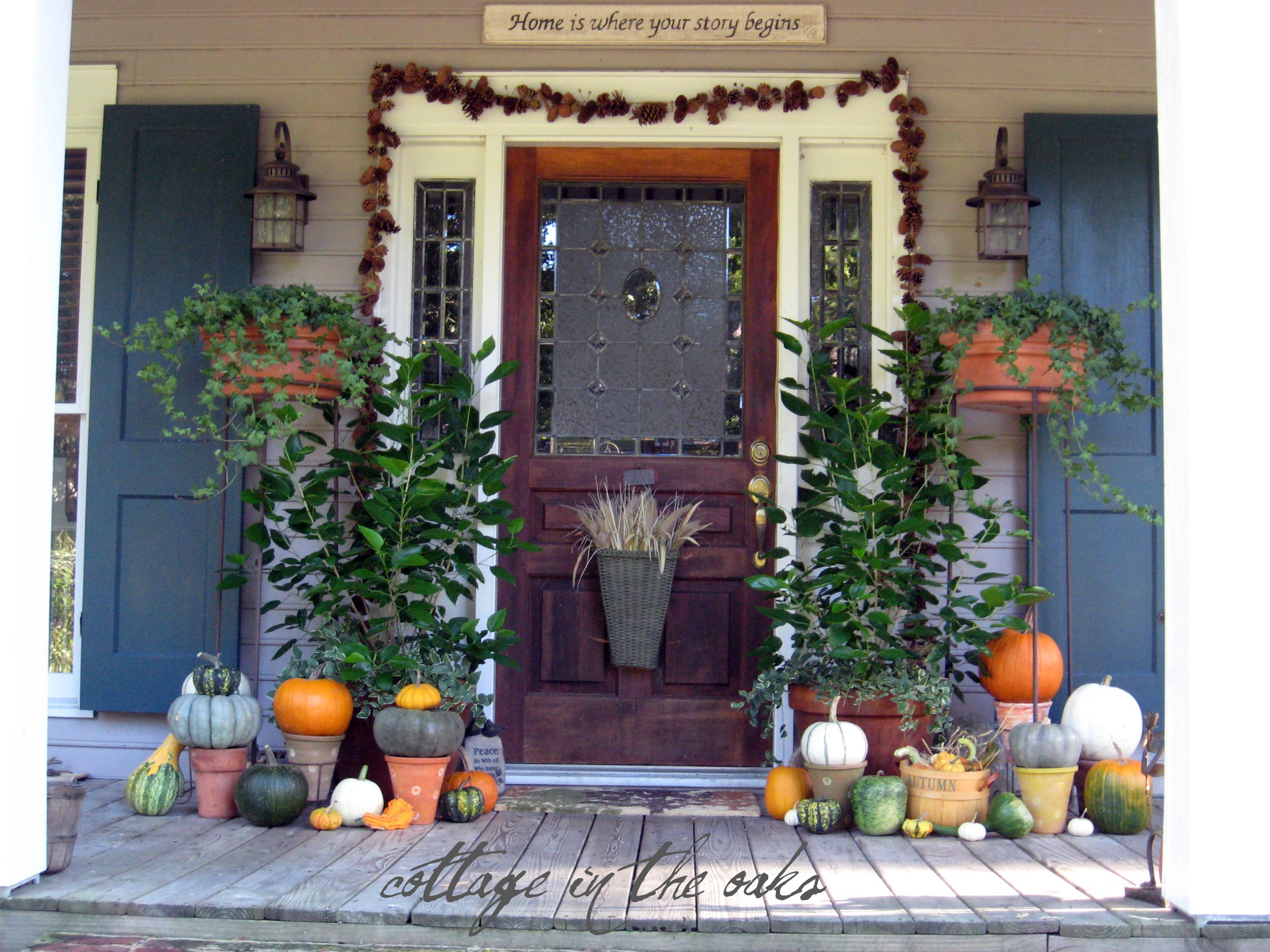 Front Porch Fall Decor
 Autumn Door Decor Cottage in the Oaks