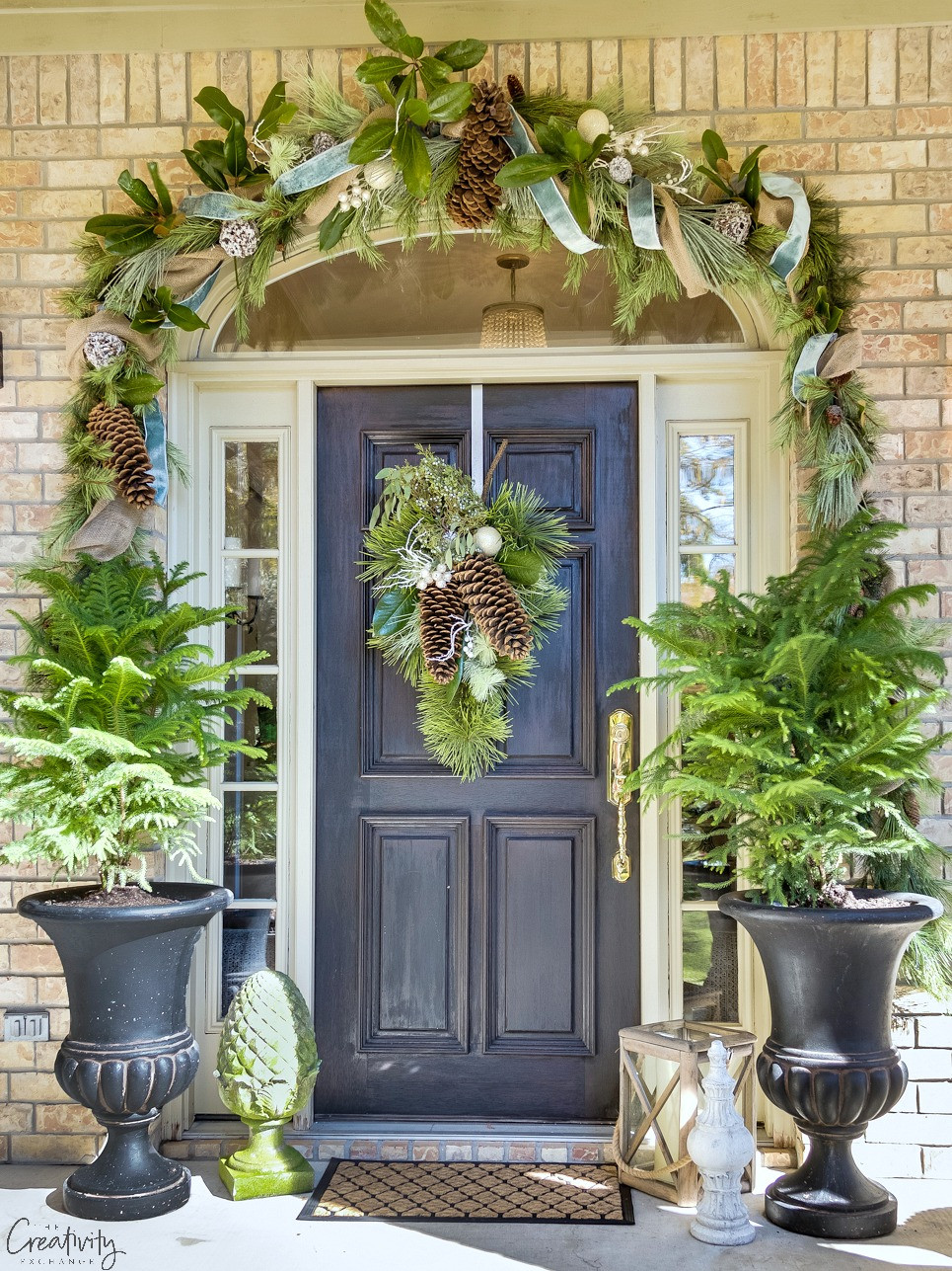 Front Porch Garland Christmas
 My Christmas Home Tour 2016