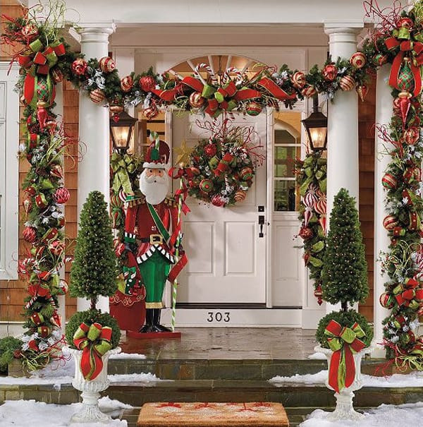 Front Porch Garland Christmas
 56 Amazing front porch Christmas decorating ideas