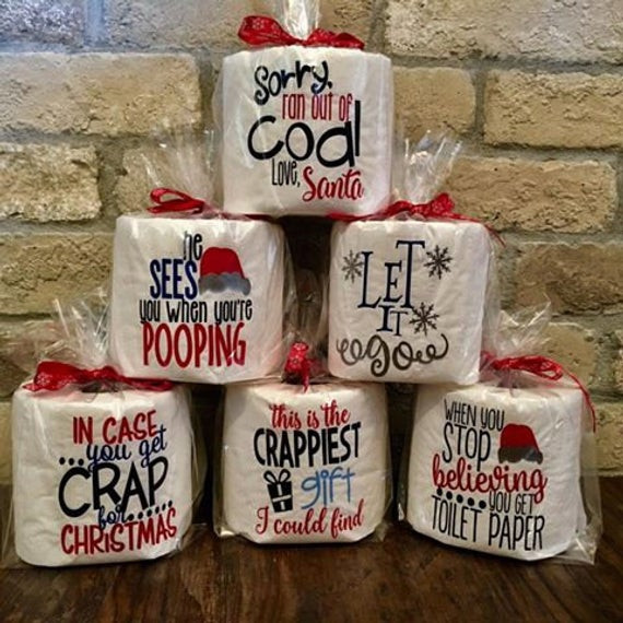 Funny DIY Christmas Gifts
 Christmas Toilet Paper Funny Gag Gift by SweetTeaSpecialties