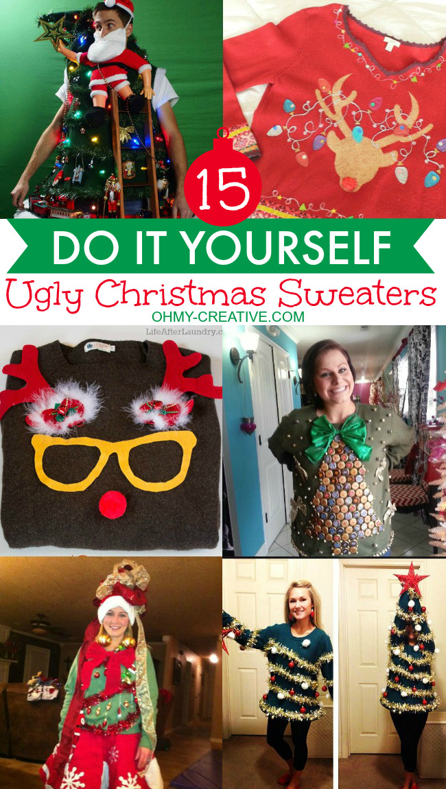 Funny DIY Ugly Christmas Sweaters
 15 Do It Yourself Ugly Christmas Sweaters Oh My Creative