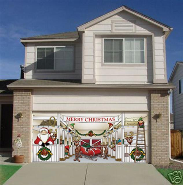 Garage Christmas Decorations
 SANTAS REINDEER BARN CHRISTMAS GARAGE DOOR HOLIDAY