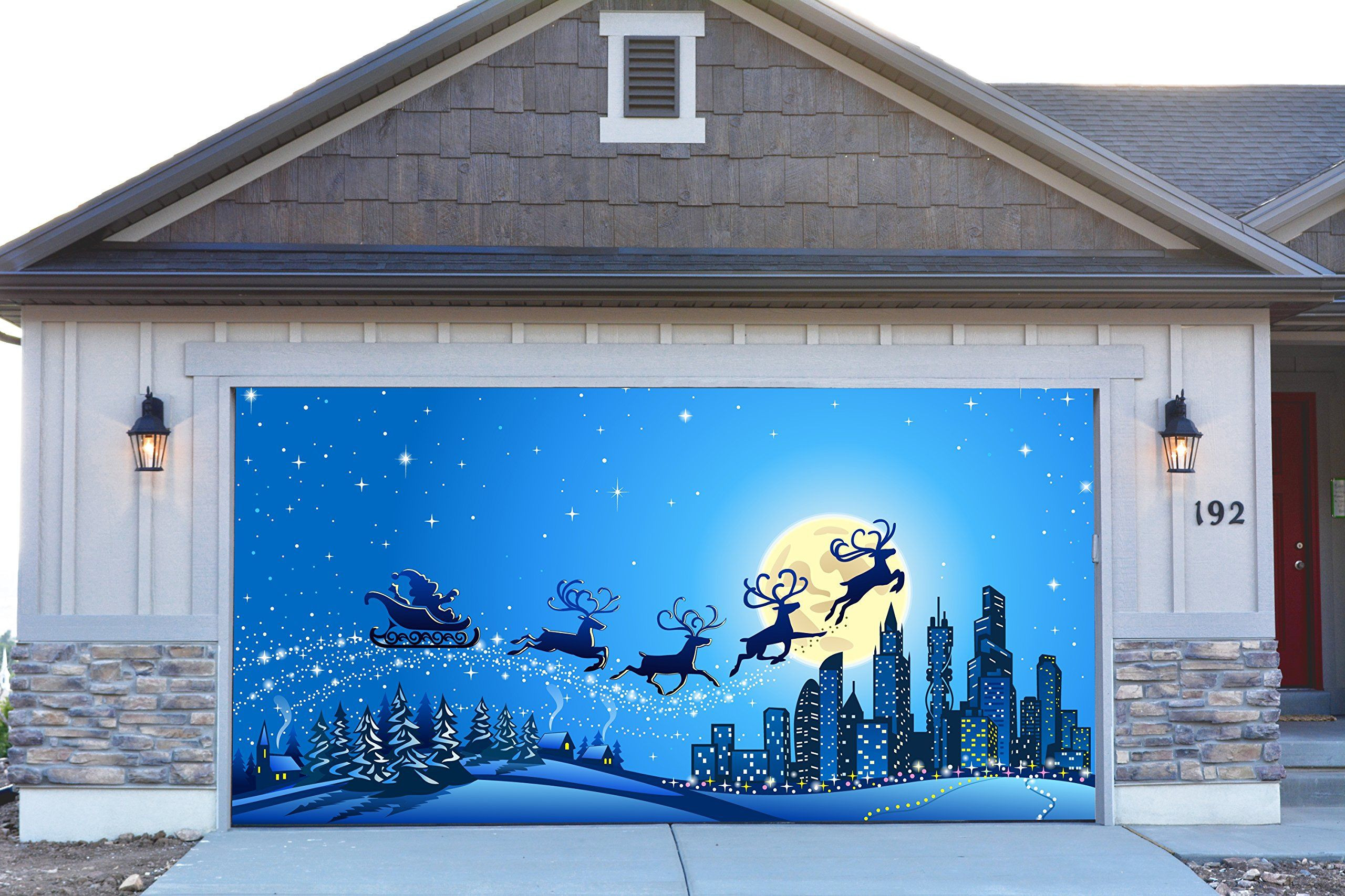 Garage Door Christmas Decals
 3d Garage Door Covers Christmas Decorations Outdoor Wall