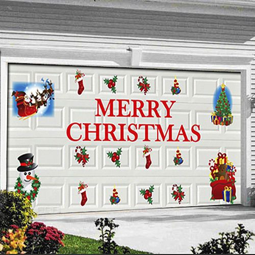 Garage Door Christmas Decals
 Merry Christmas Garage Door Decal Decorations