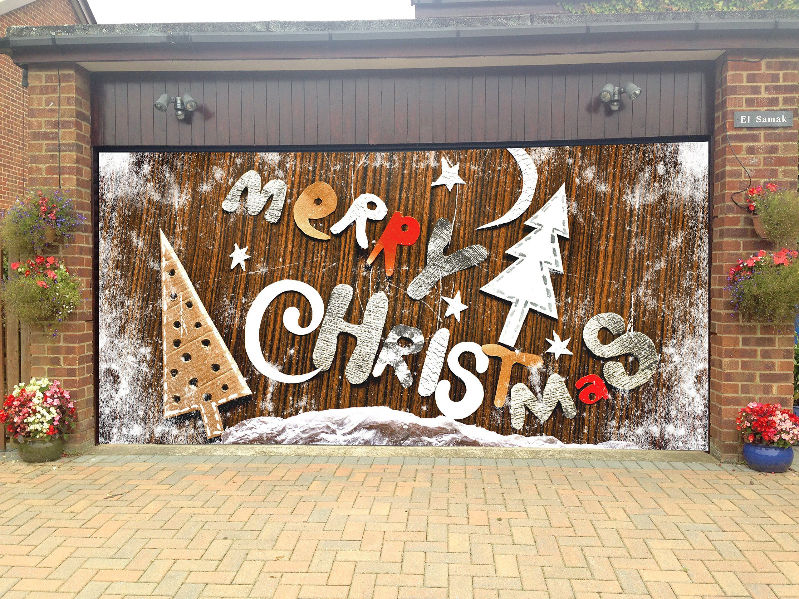 Garage Door Christmas Decals
 Merry Christmas Garage Door Covers 3d Banners Holiday Tree