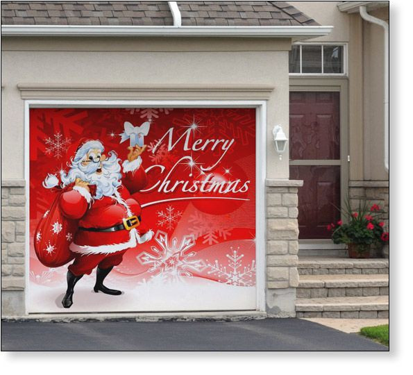 Garage Door Christmas Decals
 Garage Door Decor Santas Merry Christmas 1car