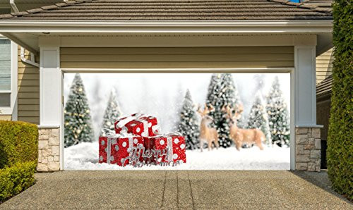 Garage Door Christmas Decorating Ideas
 Christmas Garage Door Cover Banners 3d Holiday Outside
