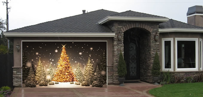 Garage Door Christmas Wrap
 Christmas Tree Garage Screen
