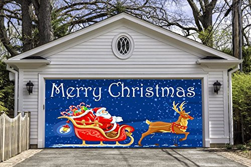 Garage Door Christmas Wrap
 Merry Christmas Garage Door Covers Banners for 2 Car
