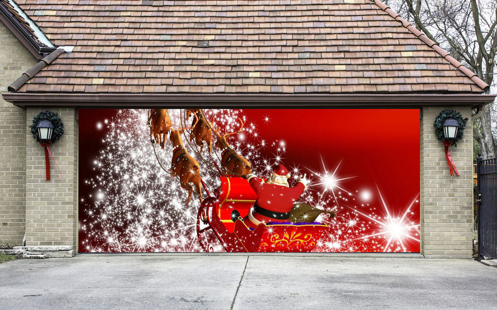 Garage Doors Christmas Decorations
 Christmas Garage Door Covers 3D Banners Outside House