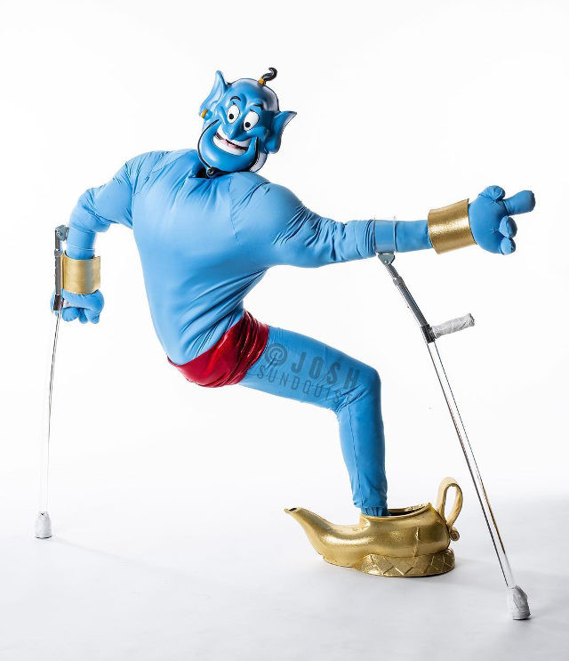 Genie Lamp Halloween Costume
 Alladin s Genie e Legged Paralympian Josh Sundquist s