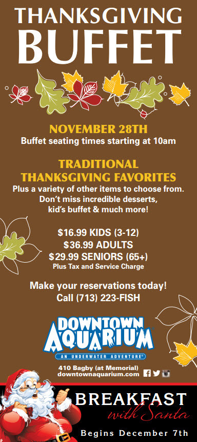 Georgia Aquarium Thanksgiving
 2015 Thanksgiving Buffets Houston