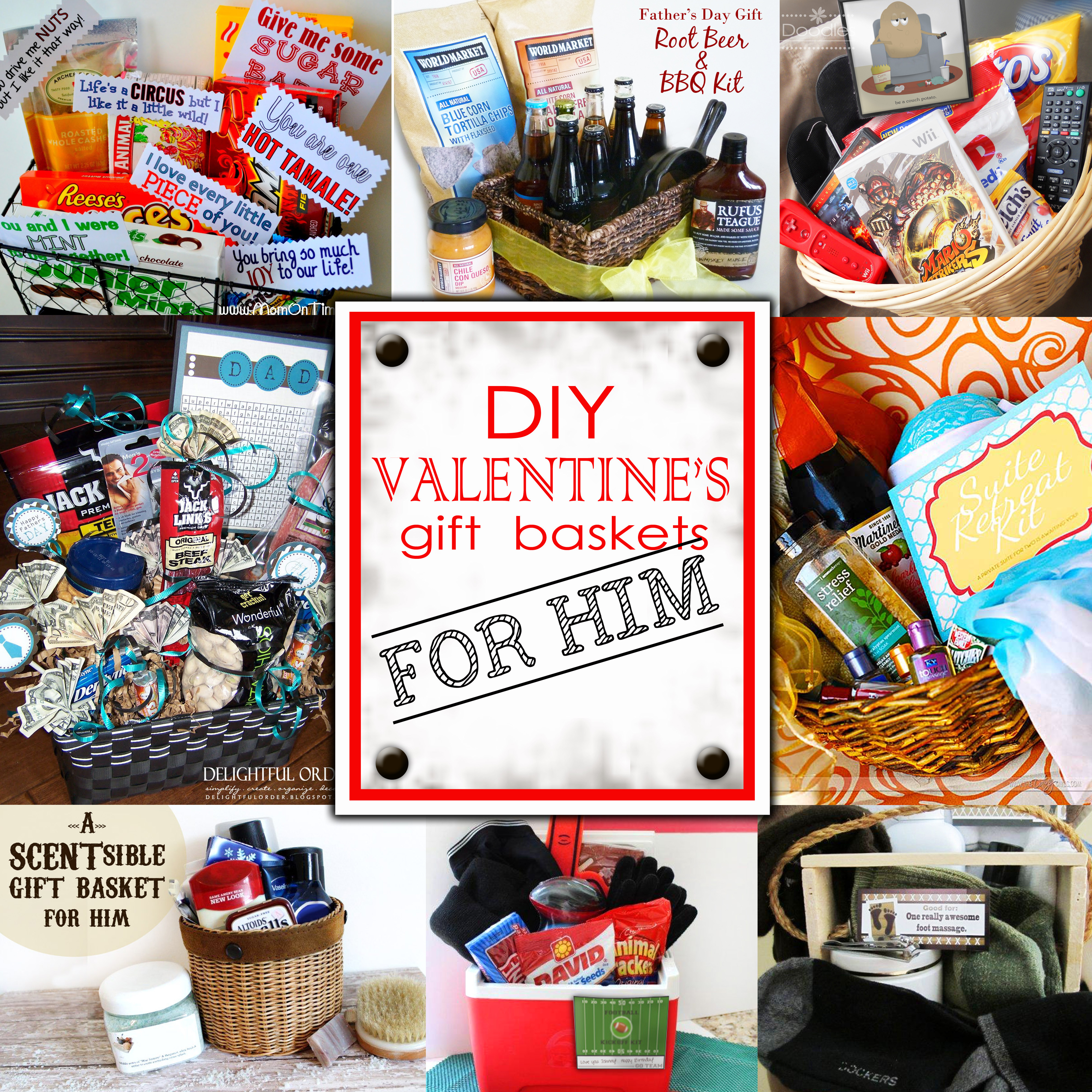 Gift Basket Ideas For Him
 DIY Valentine s Day Gift Baskets For Him Darling Doodles