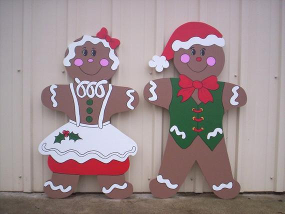 Gingerbread Outdoor Christmas Decorations
 Gingerbread Boy and Girl Couple Christmas 2 piece Yard Lawn