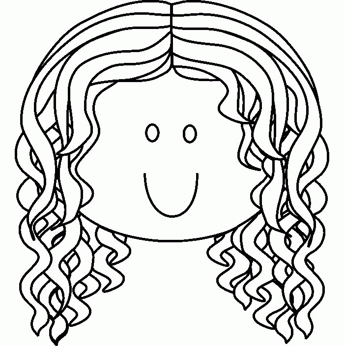 Young Girl Face Coloring Page Coloring Pages