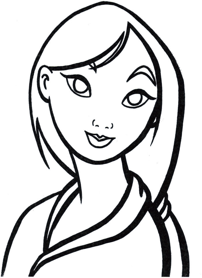Girl Face Coloring Pages
 Girl Face Coloring Page AZ Coloring Pages