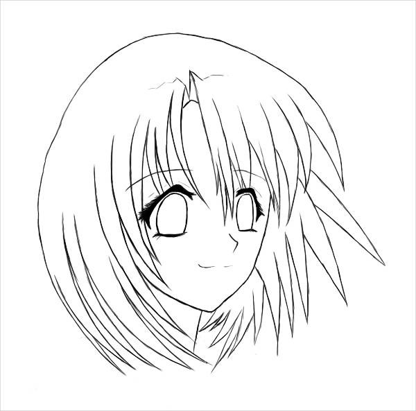 Girl Face Coloring Pages
 8 Anime Girl Coloring Pages PDF JPG AI Illustrator