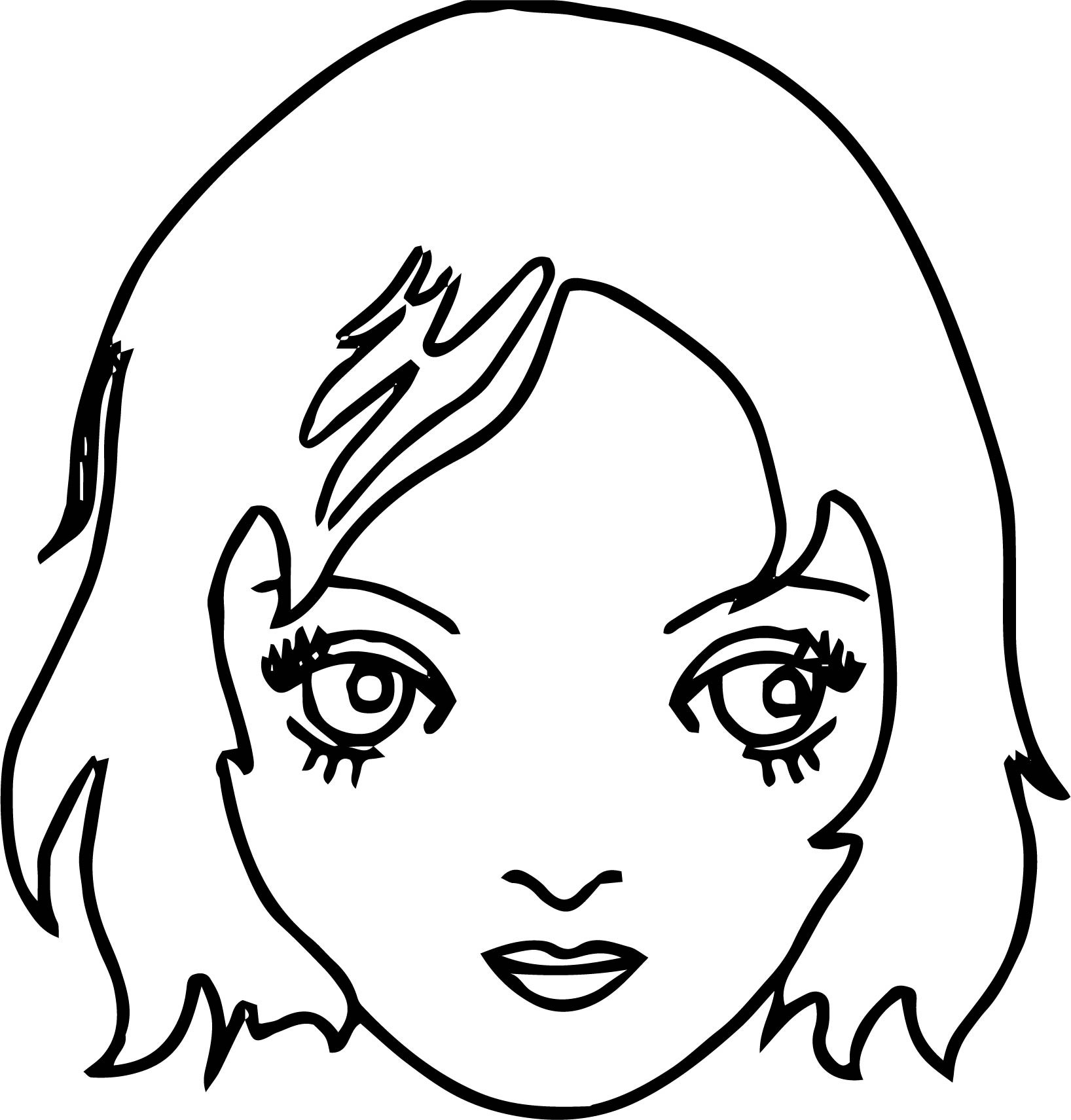 Girl Face Coloring Pages
 New Girl Face Coloring Page