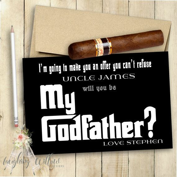 Godfather Gift Ideas
 Godfather Card Will You Be My Godfather Card PRINTABLE
