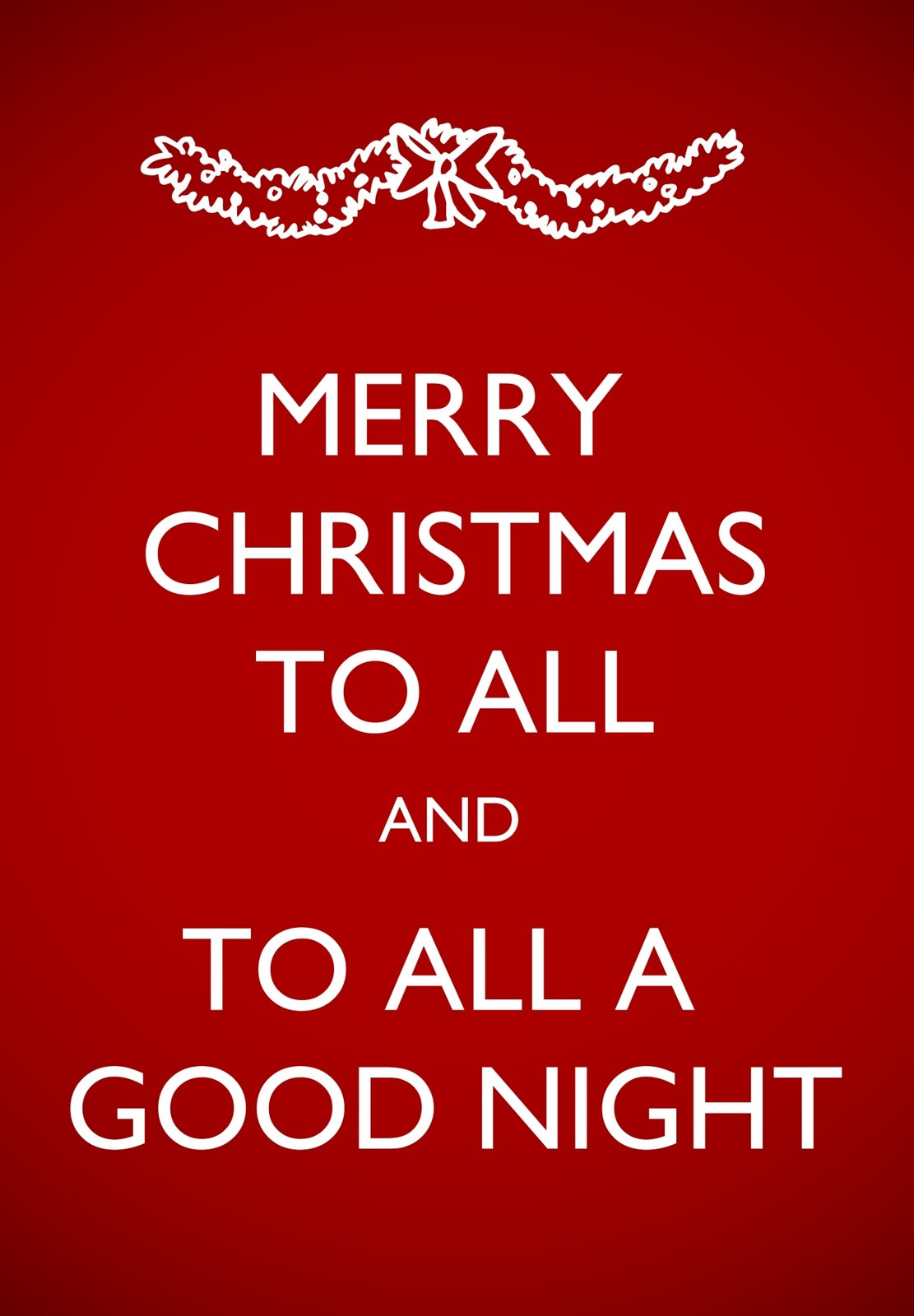 Good Night Christmas Quotes
 Agape Love Designs Merry Christmas to All Printable s