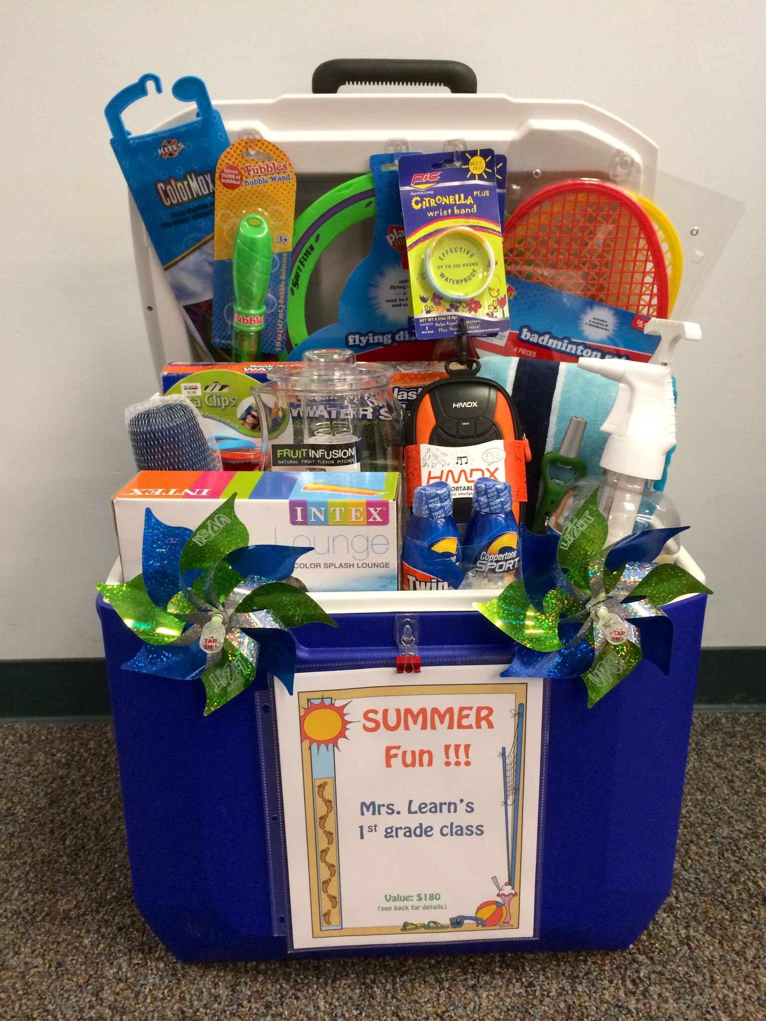 Great Gift Basket Ideas
 Silent auction "basket" for school fundraiser using ice