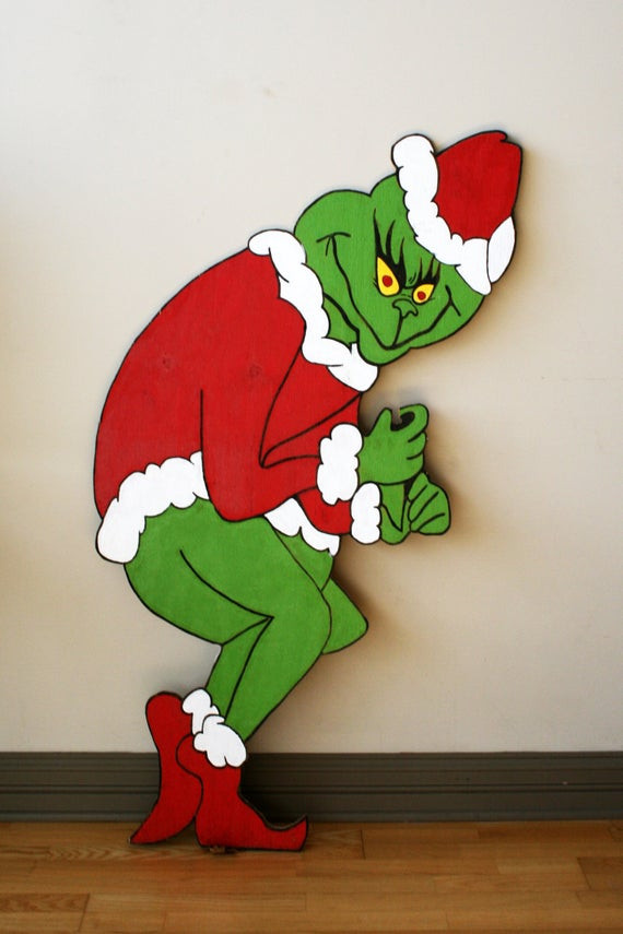 Grinch Christmas Lights Outdoor
 Grinch Yard Art Outdoor Christmas Decorations by WileyConcepts