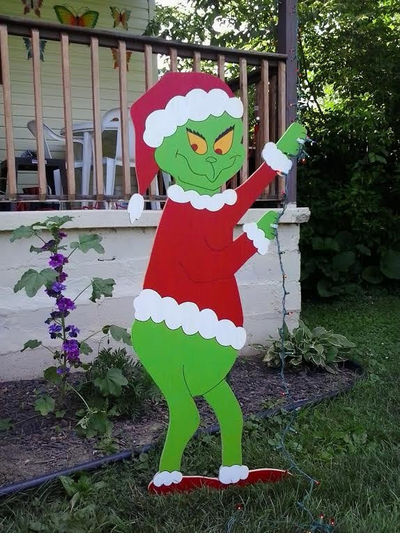 Grinch Christmas Lights Outdoor
 Grinch Christmas Standing Grinch Stealing lights Outdoor Wood
