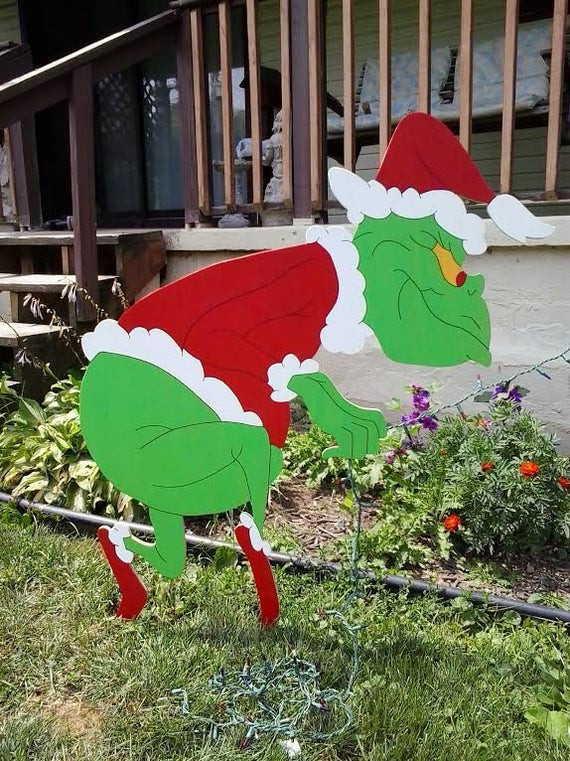 Grinch Christmas Lights Outdoor
 Grinch Christmas Sneaking Grinch Stealing by MikesYardDisplays