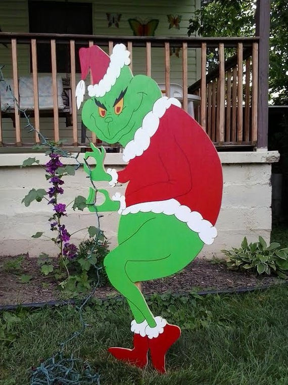 Grinch Christmas Lights Outdoor
 Grinch Christmas Creeping Grinch Stealing by MikesYardDisplays