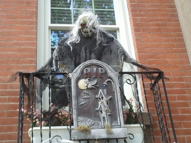 Halloween Balcony Decorations
 Real Family Time Halloween Decorations in Brooklyn Part VI