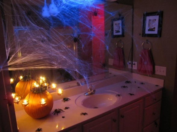 Halloween Bathroom Decor
 1000 images about Haunting Spider Nest Decorations on