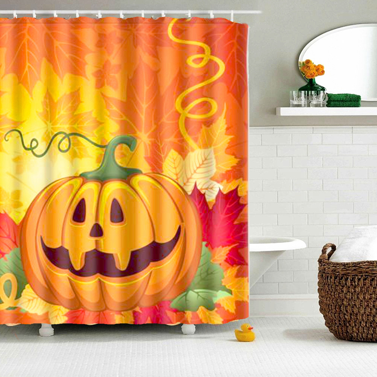 Halloween Bathroom Set
 150x180cm 3D Halloween Ghost Pumpkin Polyester Shower