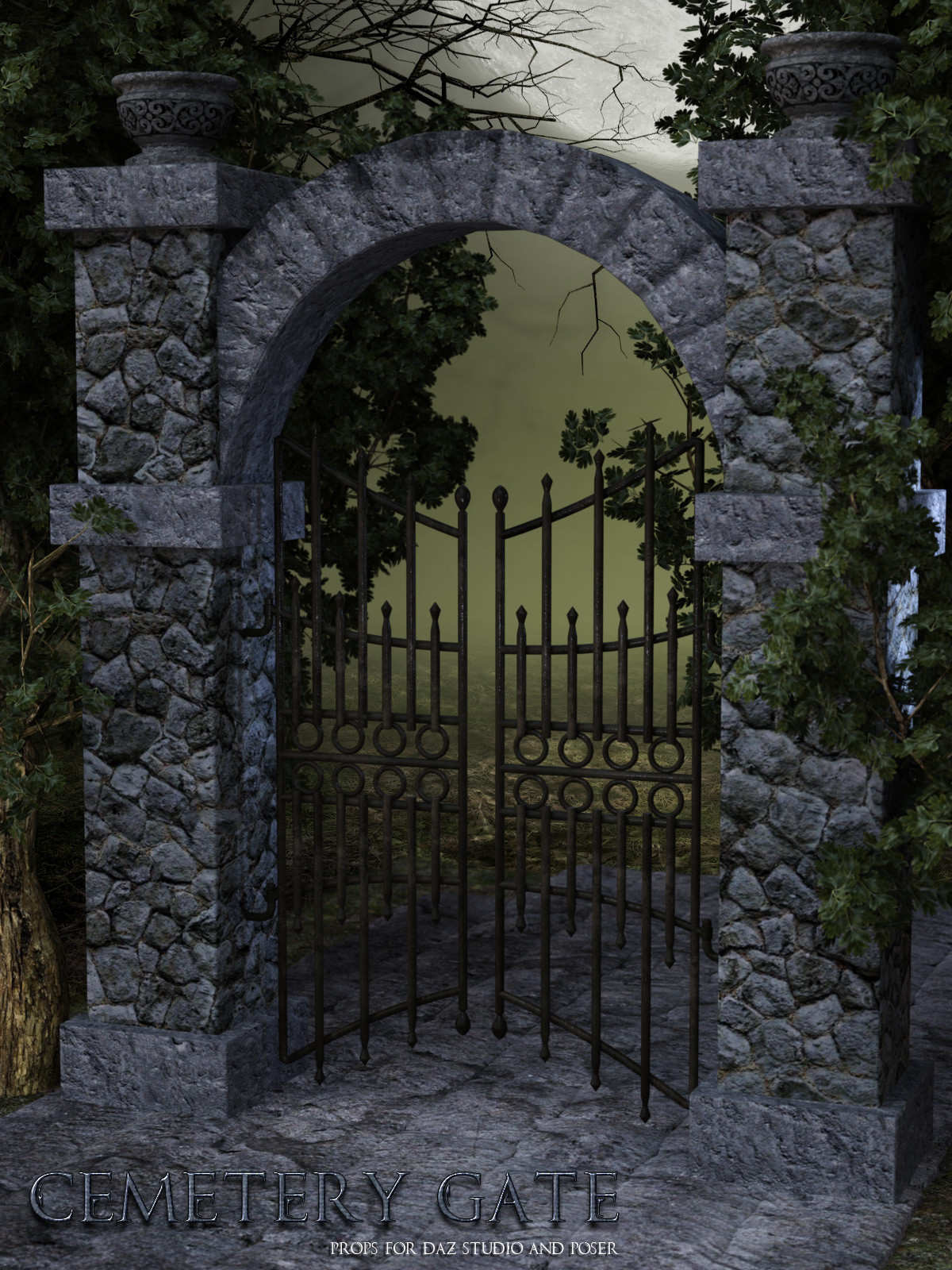 Halloween Cemetery Gate
 Cemetery Gate 3D Models lilflame