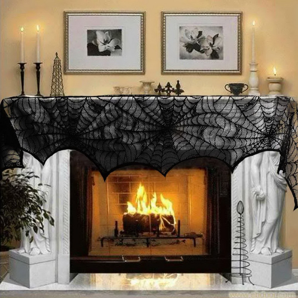 Halloween Fireplace Mantel Scarf
 Aliexpress Buy Halloween Decoration 1 Piece Black