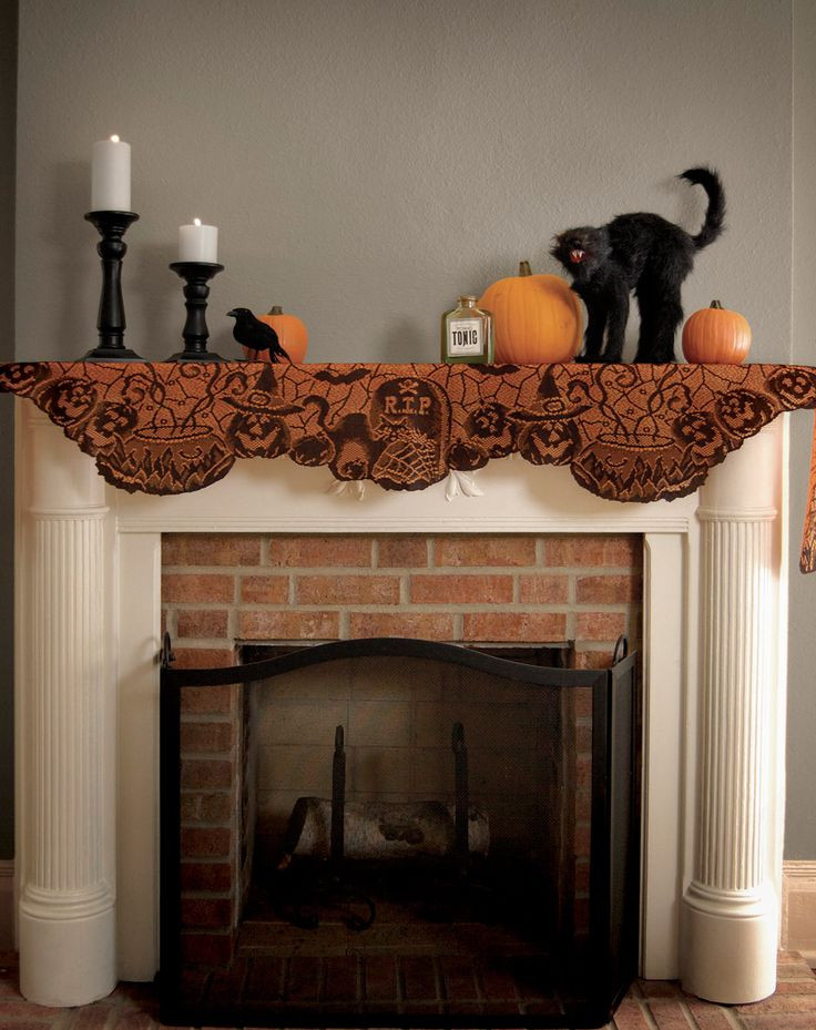 Halloween Fireplace Mantel Scarf
 Top 25 ideas about Mantle Scarves on Pinterest